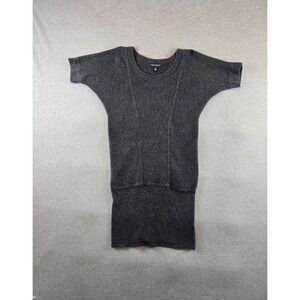 Banana Republic Sweater Dress Size XS Petite Gray Wool Cashmere Ribbed S/S Midi